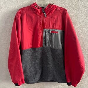 Iris snow vintage Y2K hoodie fleece pullover red and gray medium